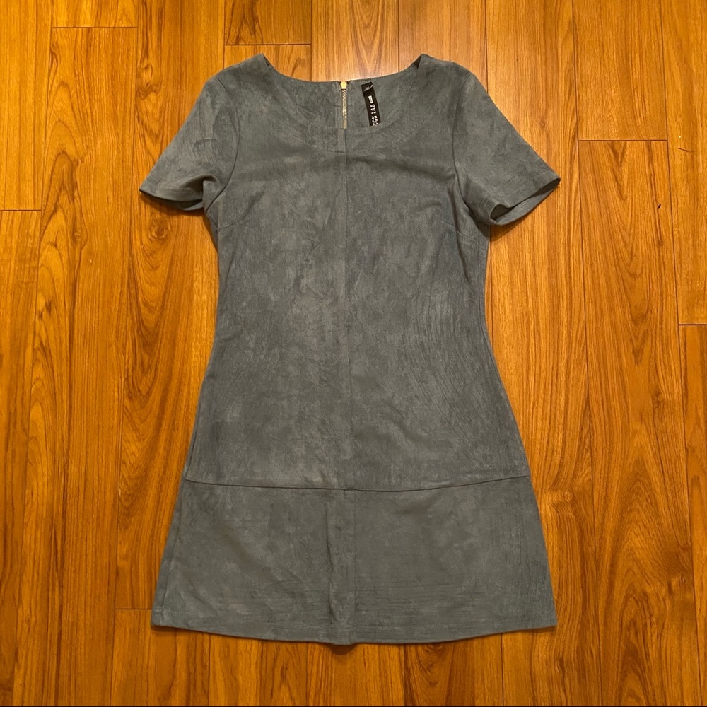 Cute Blue/Gray Suede Mini Dress - Design Lab Lord & Taylor